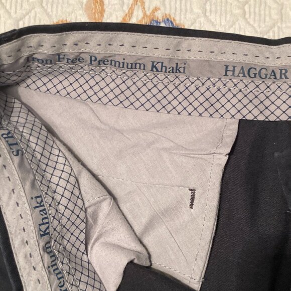 Mens Dark Blue 32X30 Pleated Haggar Dress Pants - Picture 5 of 7